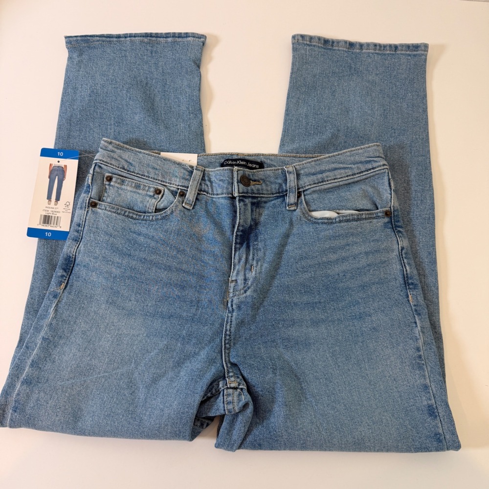 Calvin Klein Jeans Womens Size 10 Light Blue Straight Leg Denim
